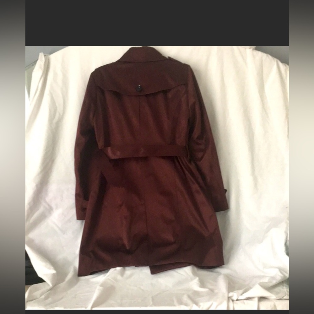 Michael Kors dark wine thick satin pea coat - Picture 2 of 11
